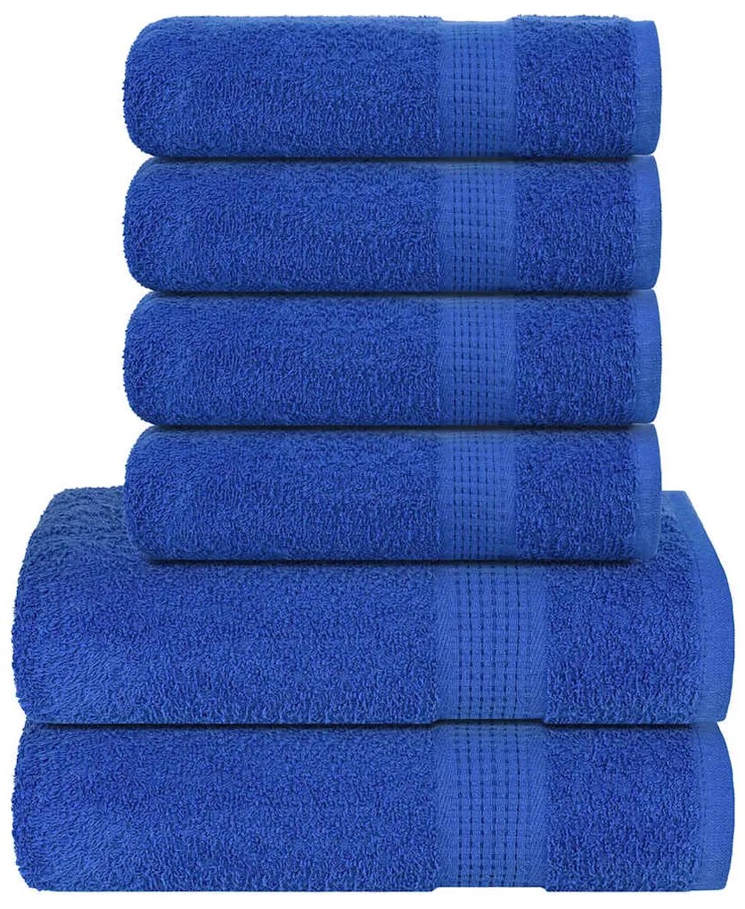 vidaXL 6pcs Conjunto de toalhas FROGN 360 g/m² azul