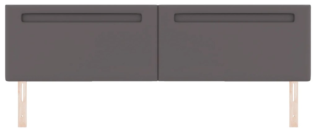 Cabeceira vidaXL Design Simples Cinza 200 cm em Couro Sintético