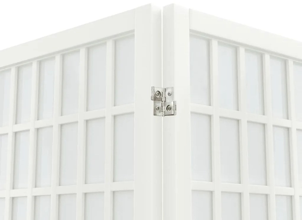Biombo dobrável com 6 painéis estilo japonês 240x170 cm branco