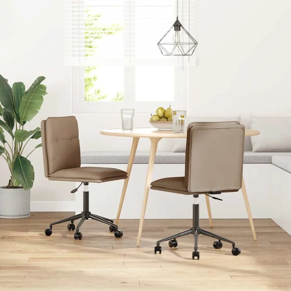 Cadeiras de jantar 2 pcs couro artificial cappuccino