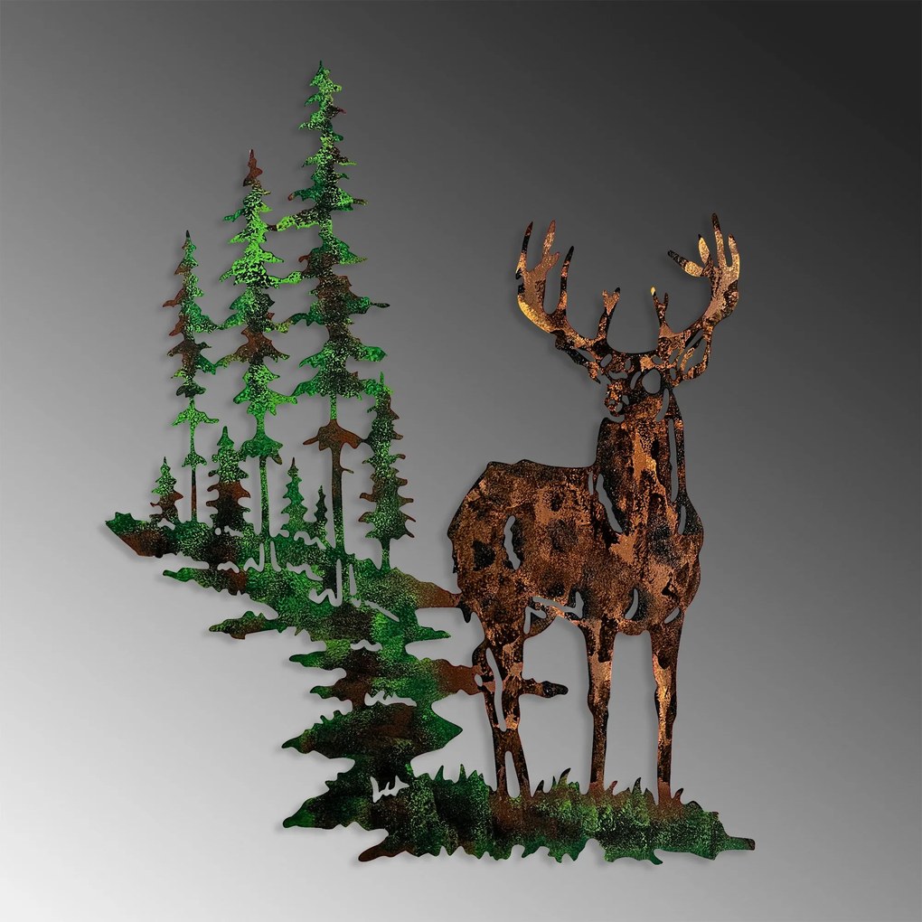 Acessório Decorativo de Parede em Metal Deer – Multicolor – 65 x 79 cm