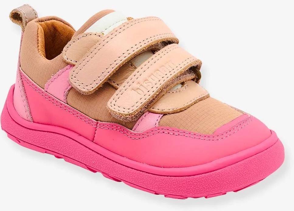 Sapatilhas barefoot ELROY com barra autoaderente bisgaard para criança rosa