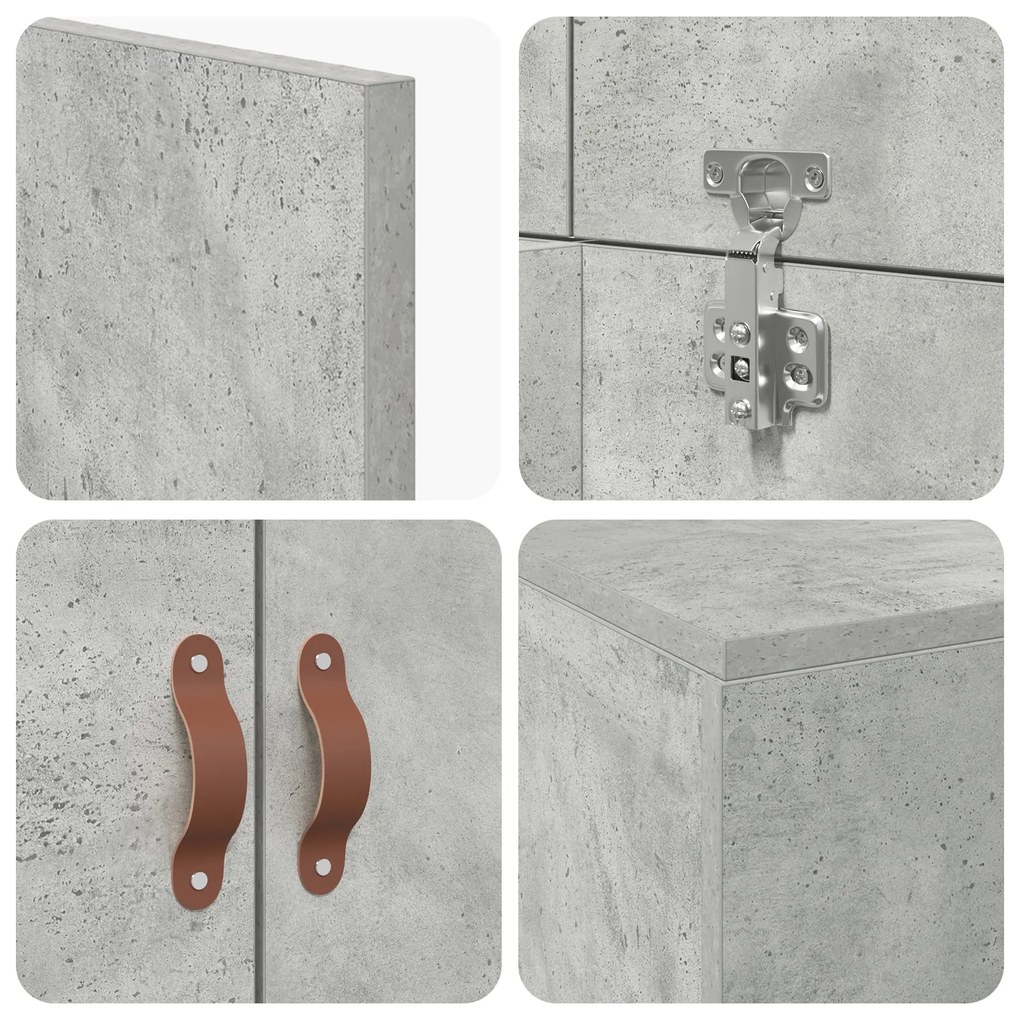 Cama Box com Arrumação Cinza Concreto 75x190 cm em Madeira Engenharia