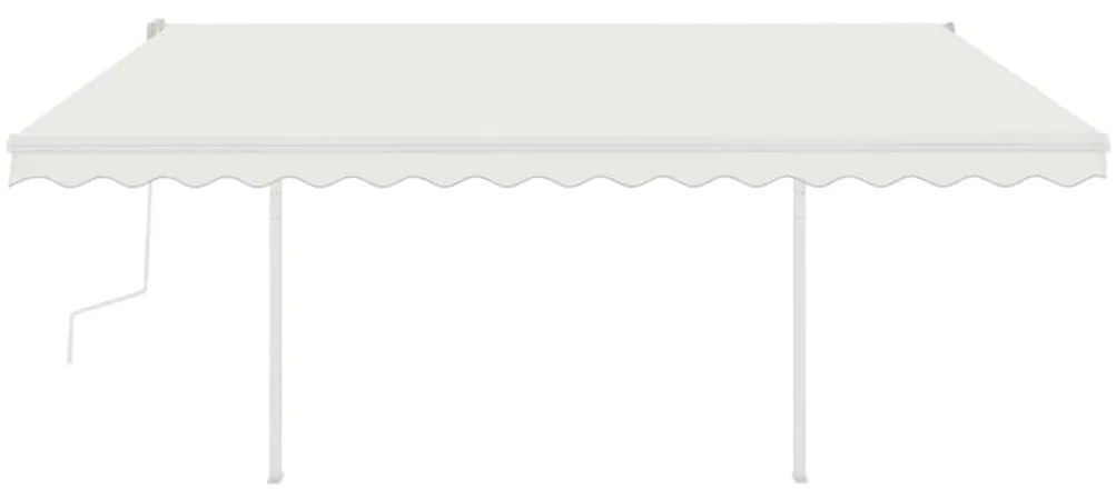 Toldo retrátil manual com luzes LED 4,5x3 m cor creme