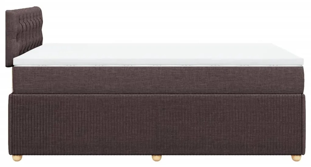 Cama boxspring com colchão 120x190 cm tecido castanho-escuro