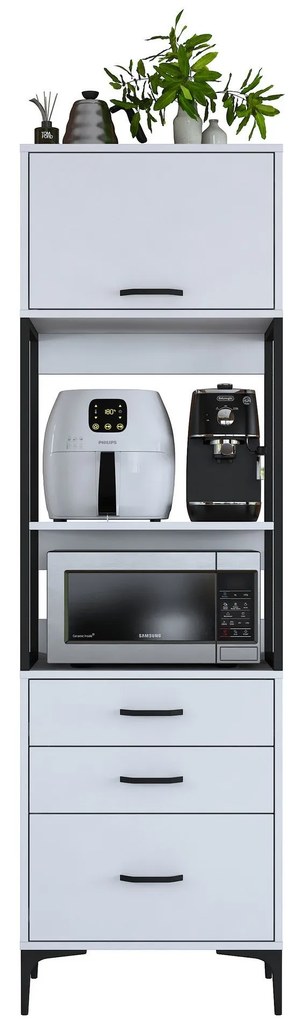 Armário Multiusos JE135 – Branco – 60 cm x 198,6 cm x 40 cm
