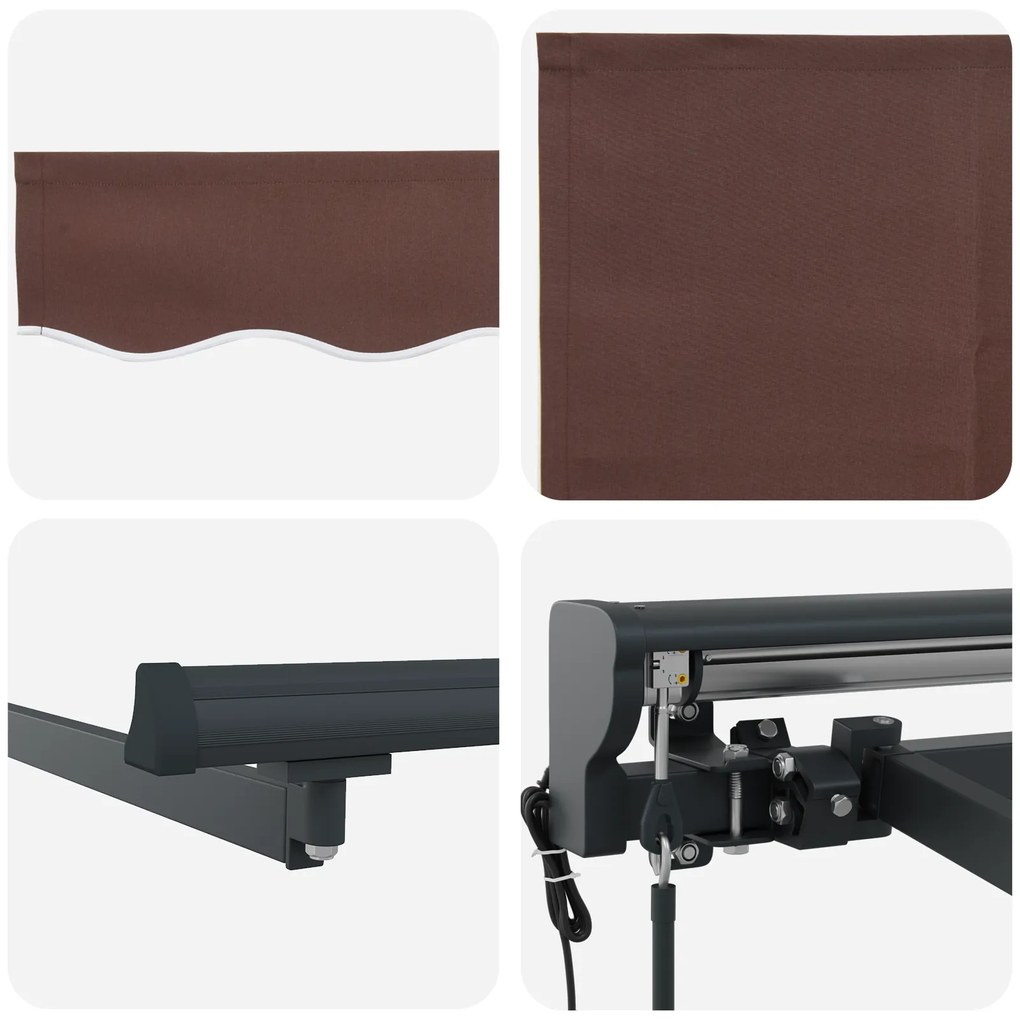 Toldo Retrátil Automático Castanho 400x300 cm