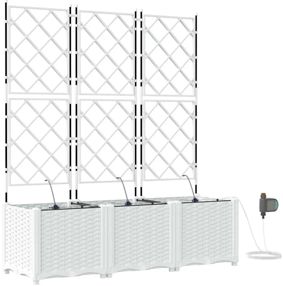 Jardineiras de Jardim 1 pc Branco 120 x 40 x 142 cm Plástico