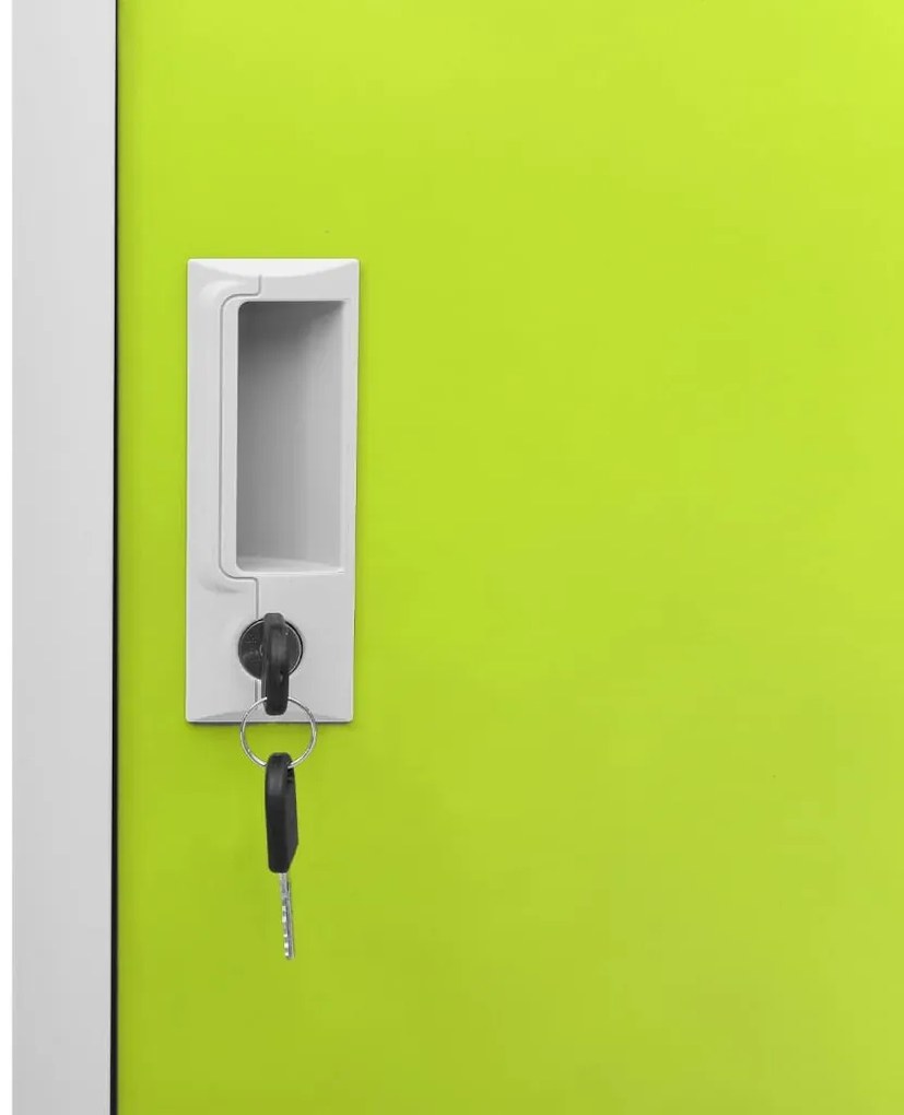 Cacifos 5 pcs 90x45x92,5 cm aço cinzento-claro e verde