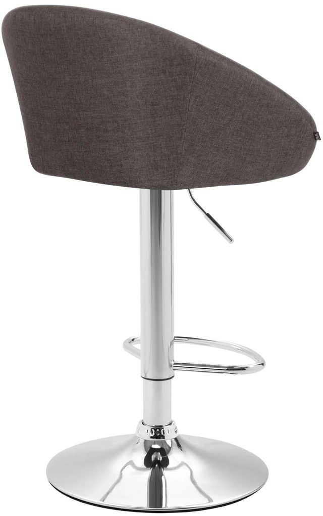 Banco de bar Miami em tecido e com estrutura cromada 55 x 86-106 x 51 cm Cinzento escuro