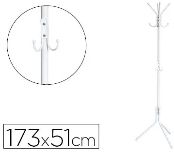 Bengaleiro Metálico Q-Connect Branco 8 Suportes 173x51 cm