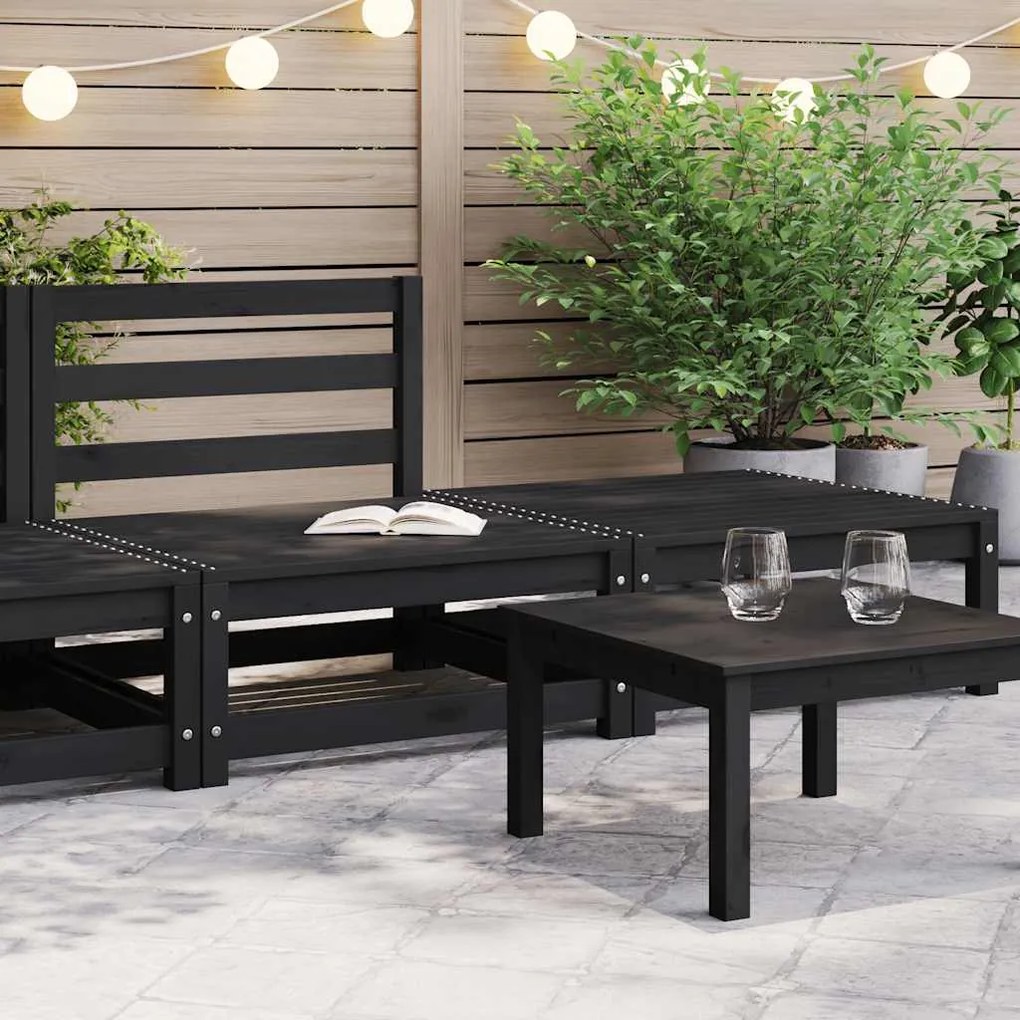 vidaXL 2 pcs conjunto lounge de jardim pinho maciço preto