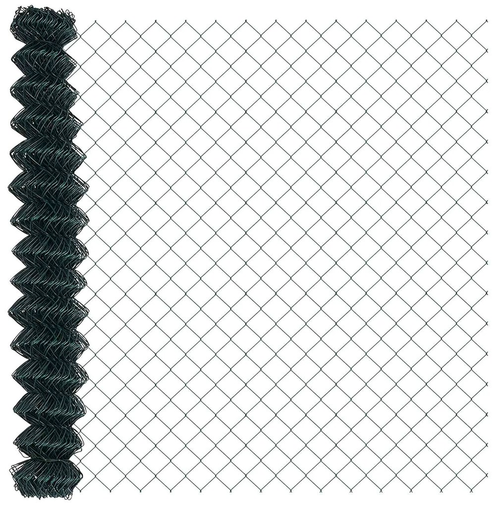 vidaXL Cerca de Malha Verde 10 x 1.5 m Aço