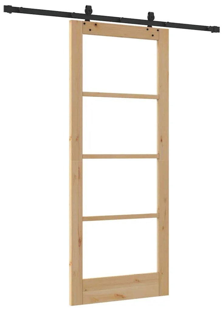 Porta Deslizante vidaXL com Kit de Hardware "ORKDAL" Madeira Sólida &amp;