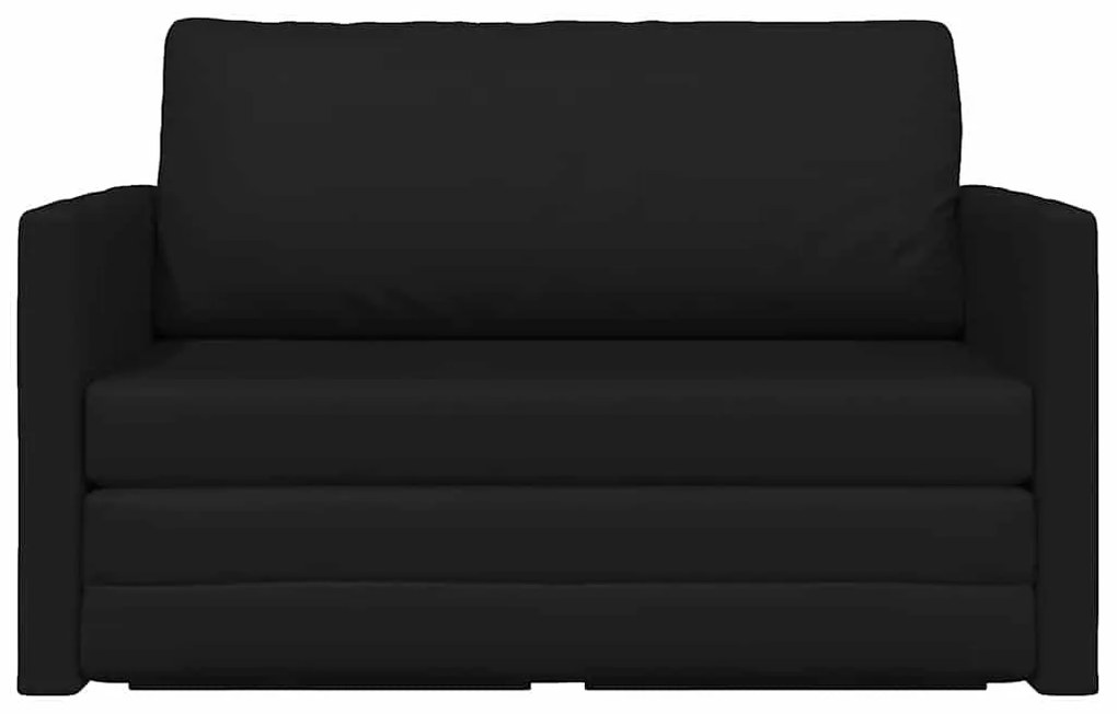Sofá de Chão Cama 2 em 1 Preto 124x71x78 cm Couro Sintético