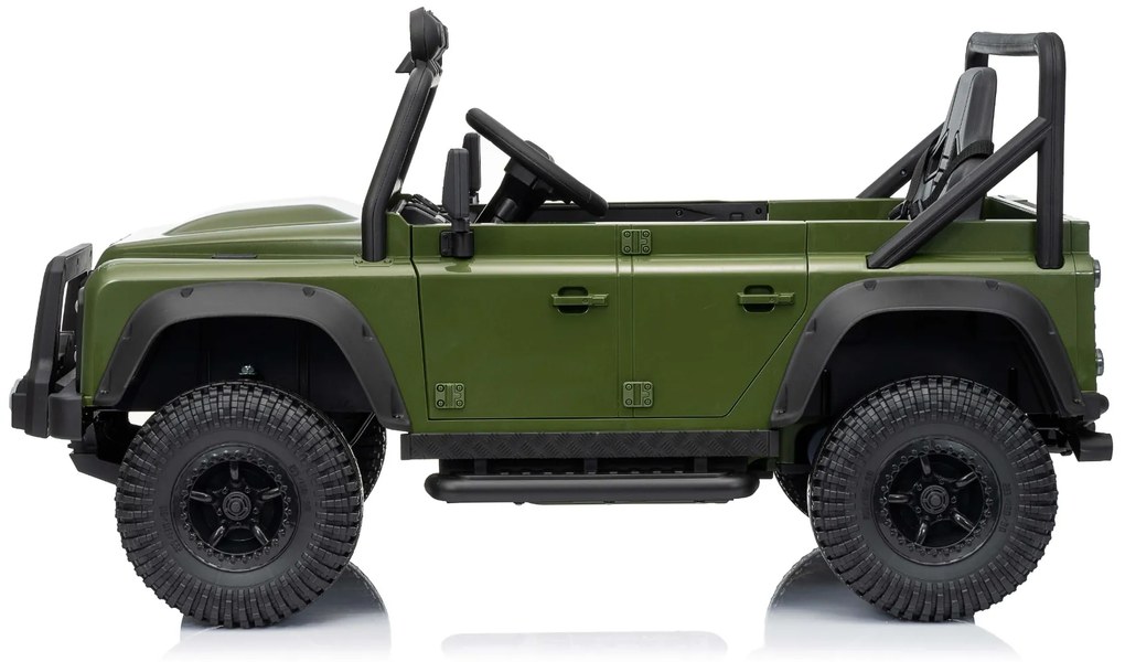 Jipe elétrico para crianças Land Rover Defender 110 SVX 12V, 4X4, luzes LED, bateria de lítio, licença ORIGINAL Verde