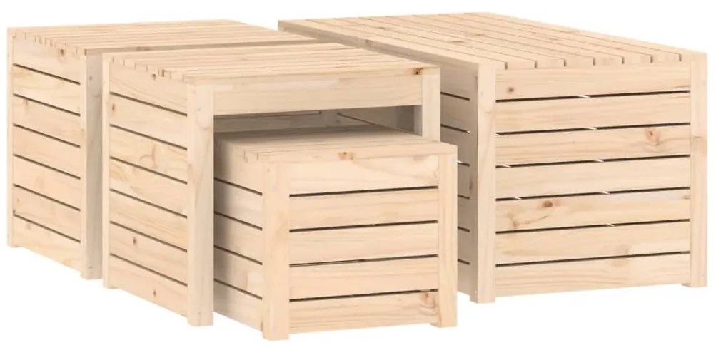 4 pcs conjunto de caixas de jardim madeira de pinho maciça
