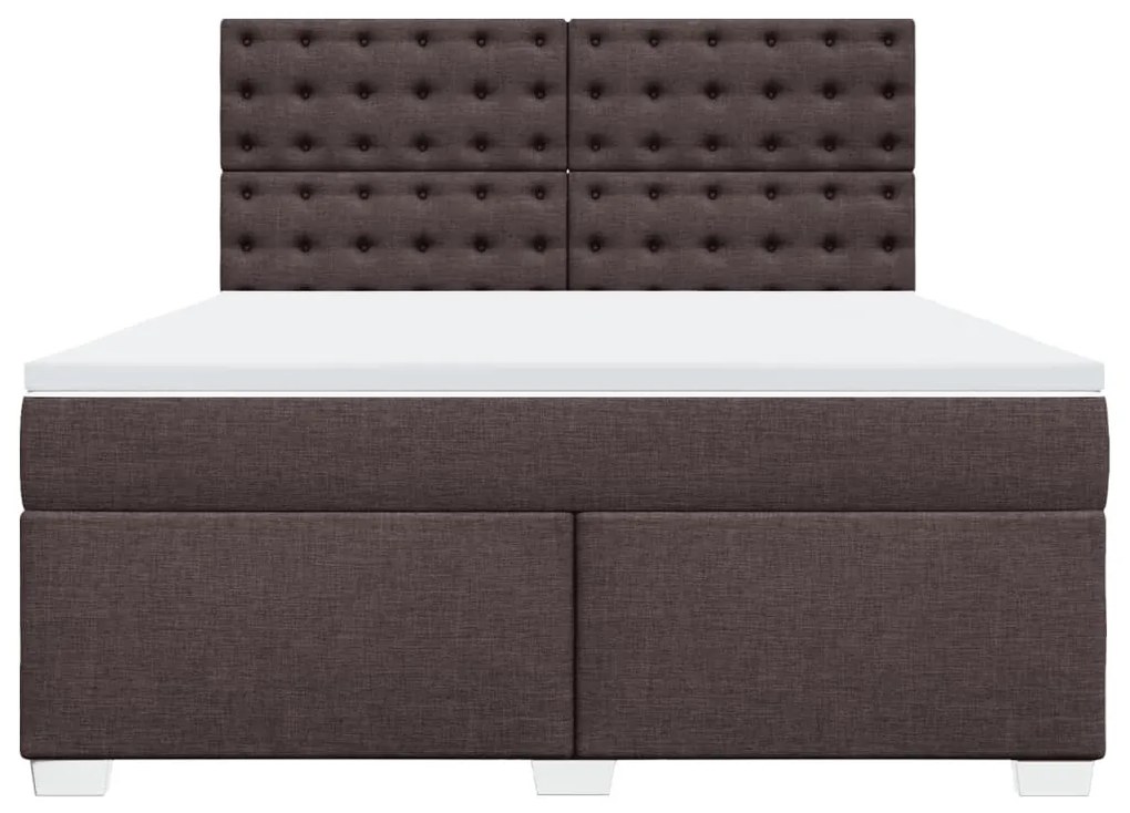 Cama com molas/colchão 180x200 cm tecido castanho-escuro