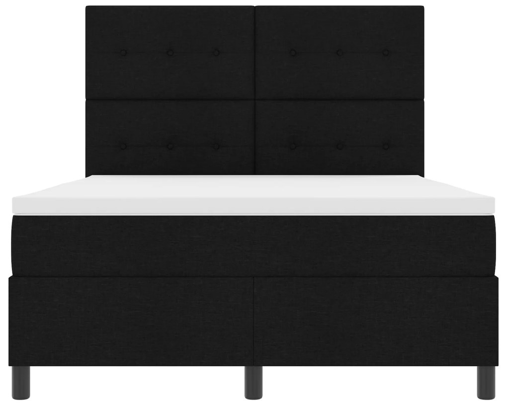 Cama Box com Colchão Preto 140x200 cm Tecido