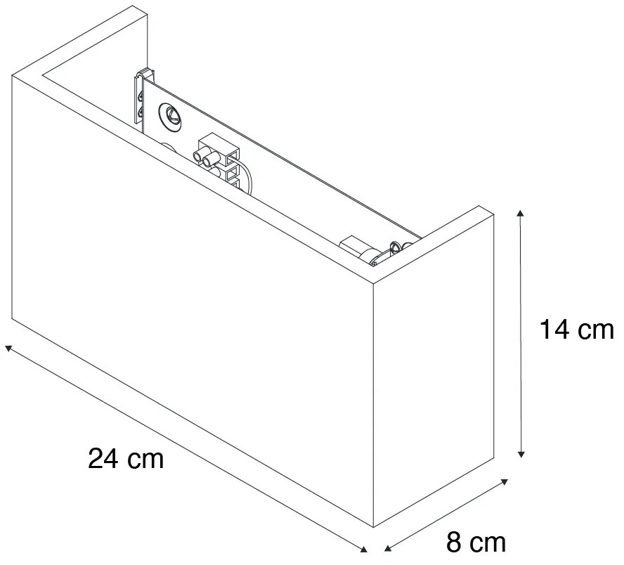 Candeeiro de parede rústico em madeira de carvalho - Otan