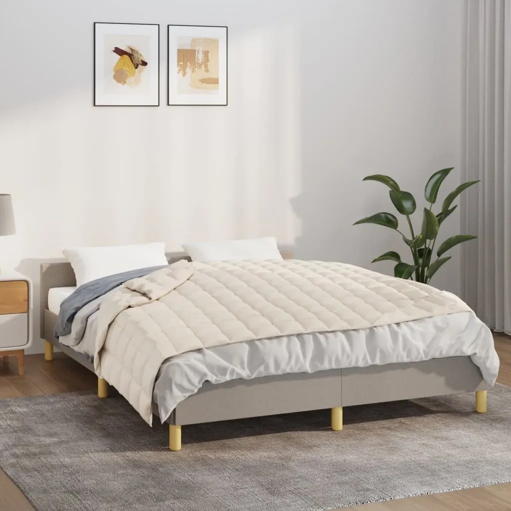 350757 vidaXL Manta pesada 11 kg 150x200 cm tecido creme-claro
