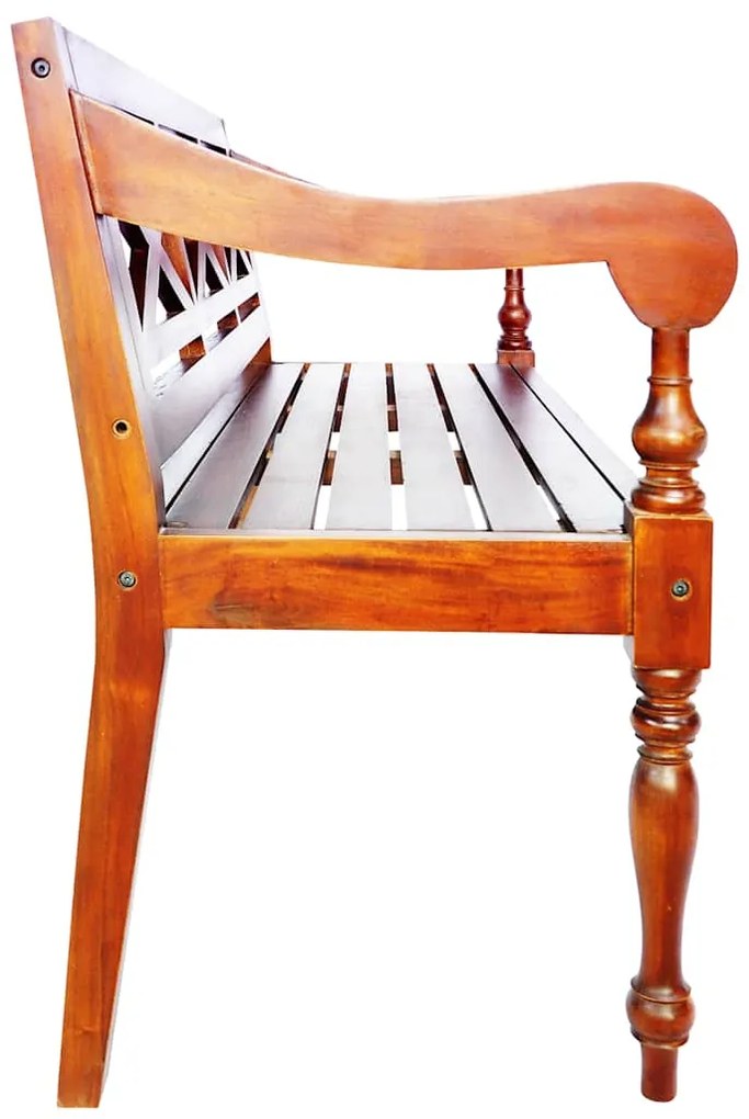 Banco Batávia 136 cm madeira maciça de mogno castanho escuro