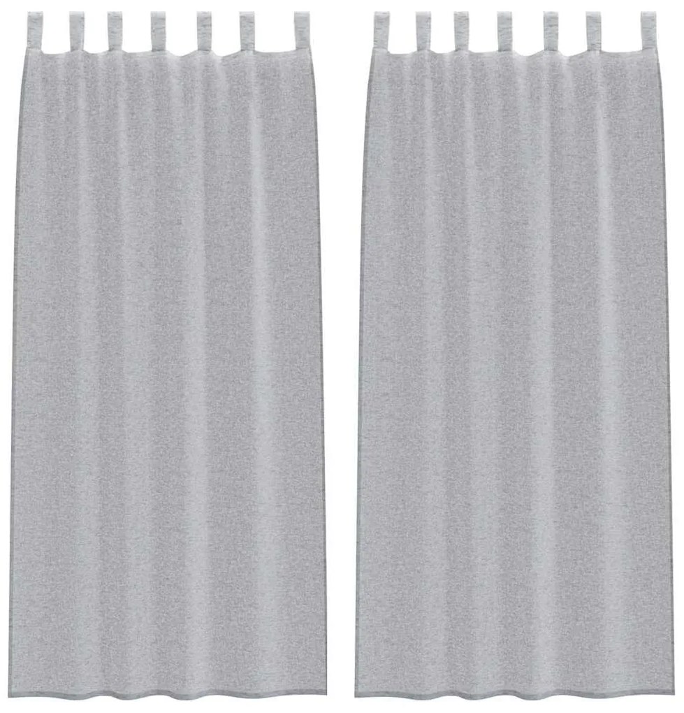 Cortinas 2 pcs Cinzento-escuro 140 x 245 cm Poliéster