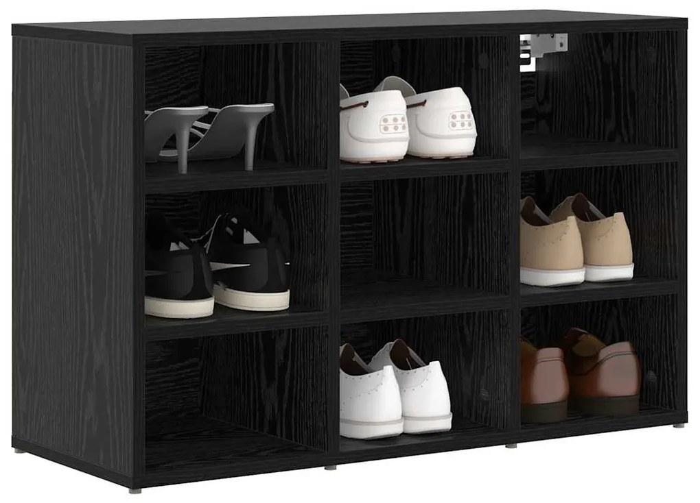 Armário de Sapatos com prateleira Carvalho preto 103x30x51 cm