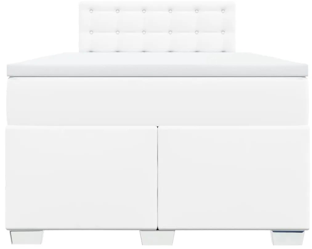 Cama boxspring com colchão 120x190 cm couro artificial branco