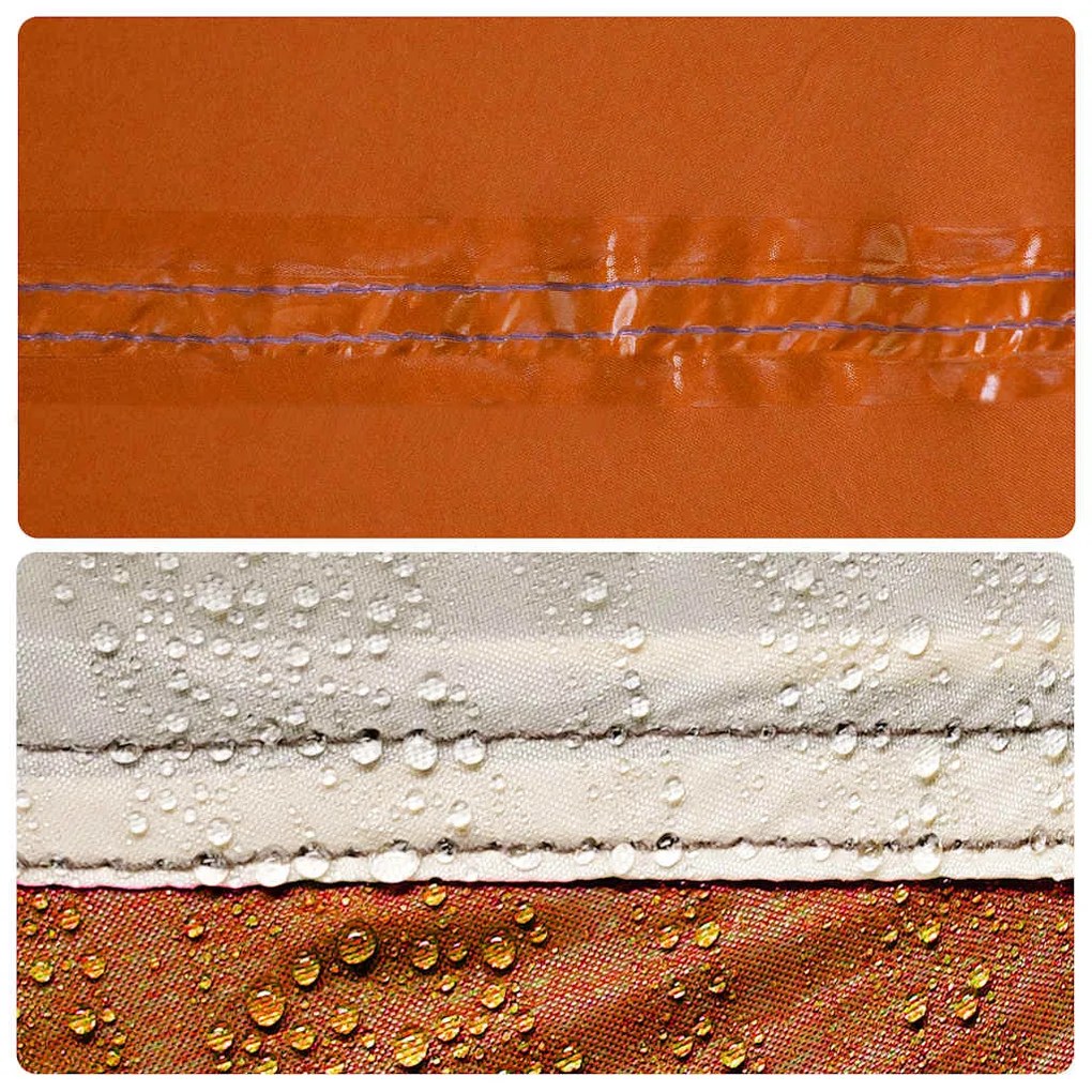 Corta-vento de campismo 340x130 cm impermeável cinza/laranja