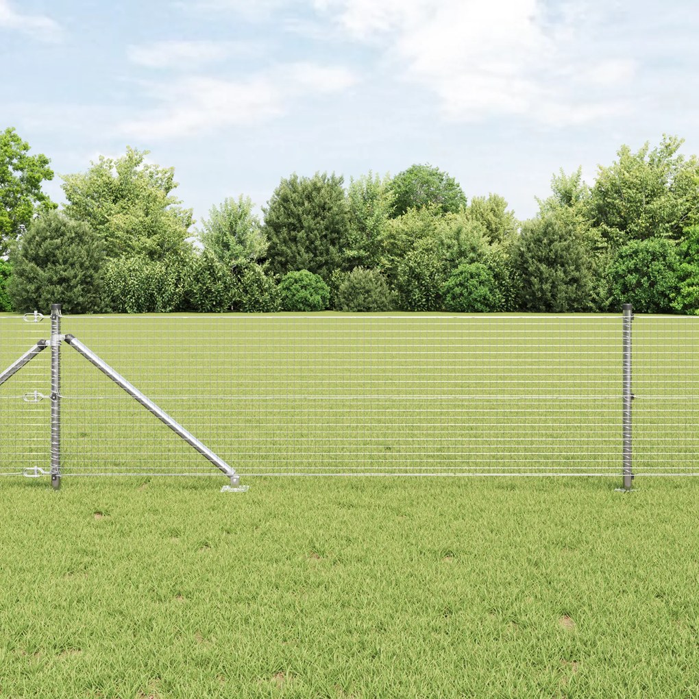 Conjunto de Poste de Cerca Conjunto de 2 Aço galvanizado 10 x 0.5 m