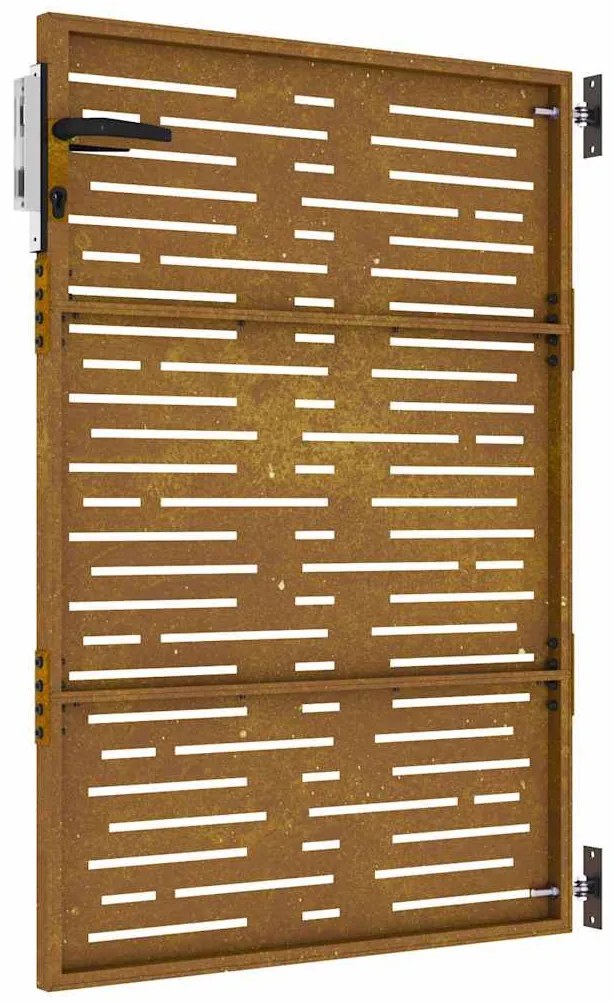 Portão de jardim 85x125 cm aço corten design quadrados