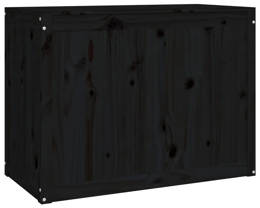 Caixa para roupa 88,5x44x66 cm madeira de pinho maciça preto