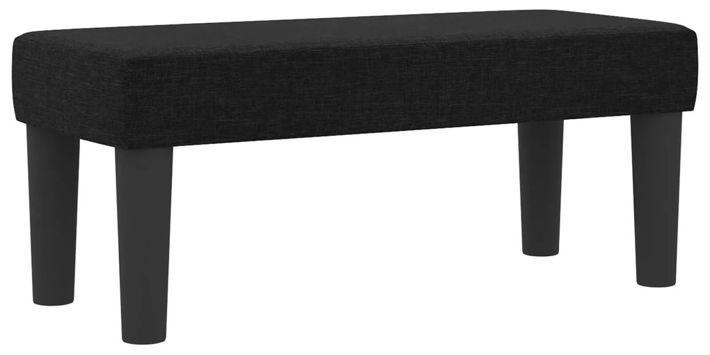 Cama Box Spring com Colchão e Banco Preto 90x190 cm Tecido