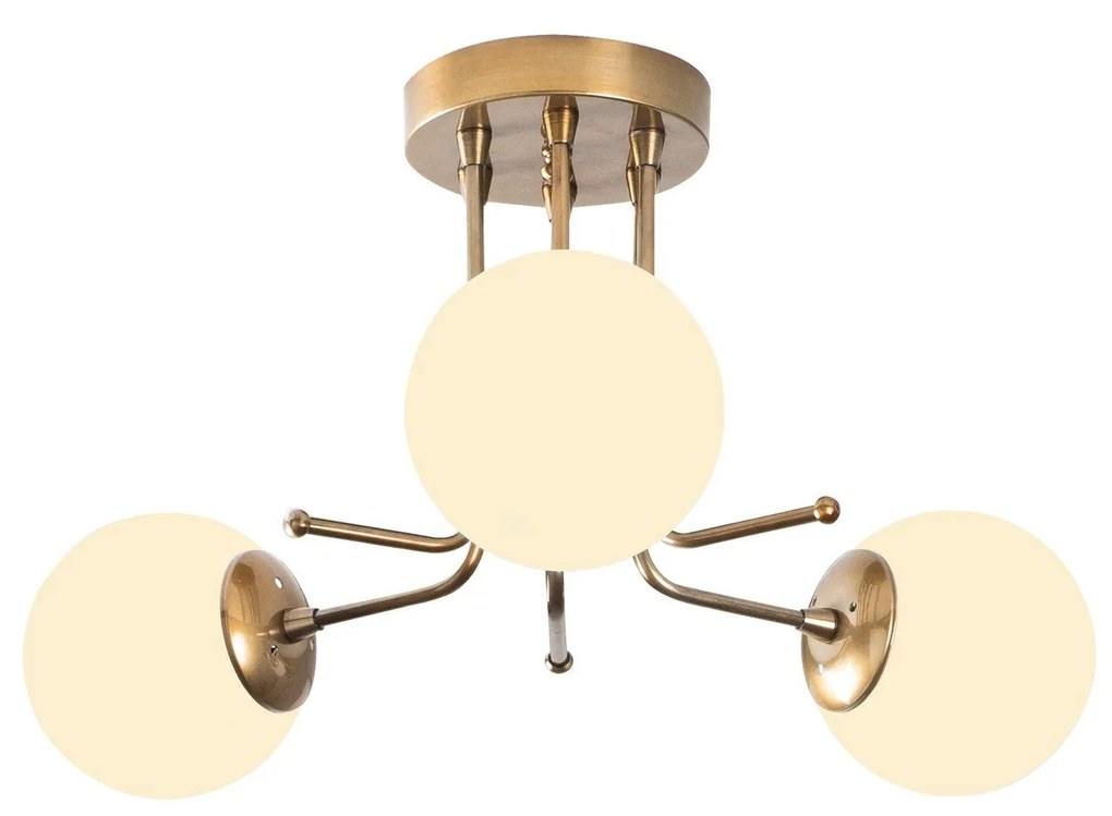 Chandelier Daisy – Dourado Branco – 48 x 48 cm
