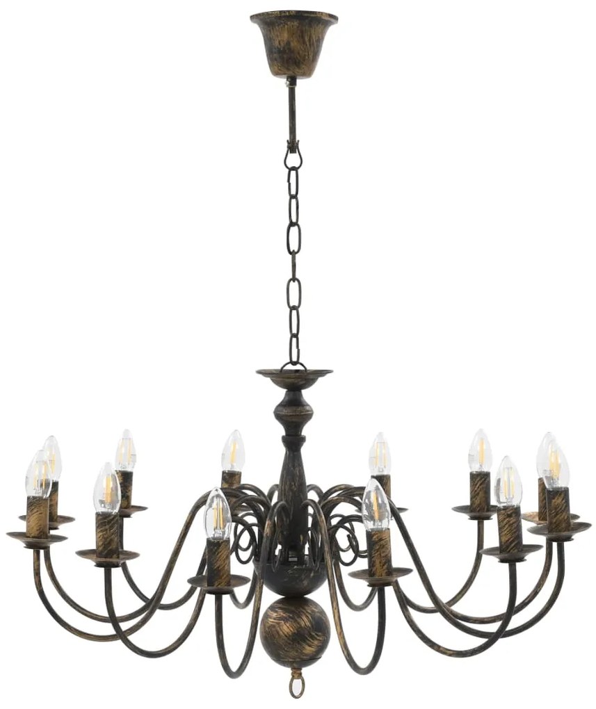 Lustre antigo de 12 lâmpadas E14 preto