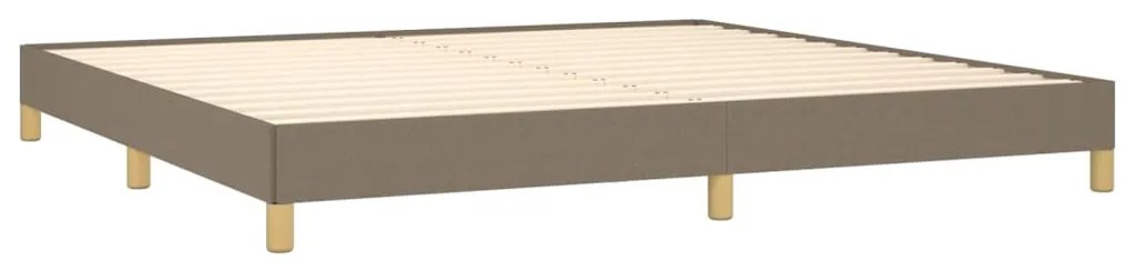 Cama sem colchão 200x200 cm tecido cinzento-acastanhado