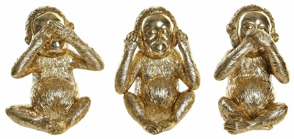 Figura Decorativa DKD Home Decor Dourado Resina (17.5 x 14.5 x 21 cm) (3 pcs)