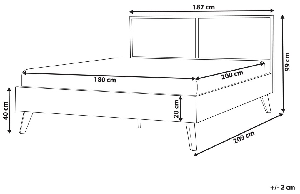 Cama de casal em rattan preto 180 x 200 cm MONPAZIER Beliani