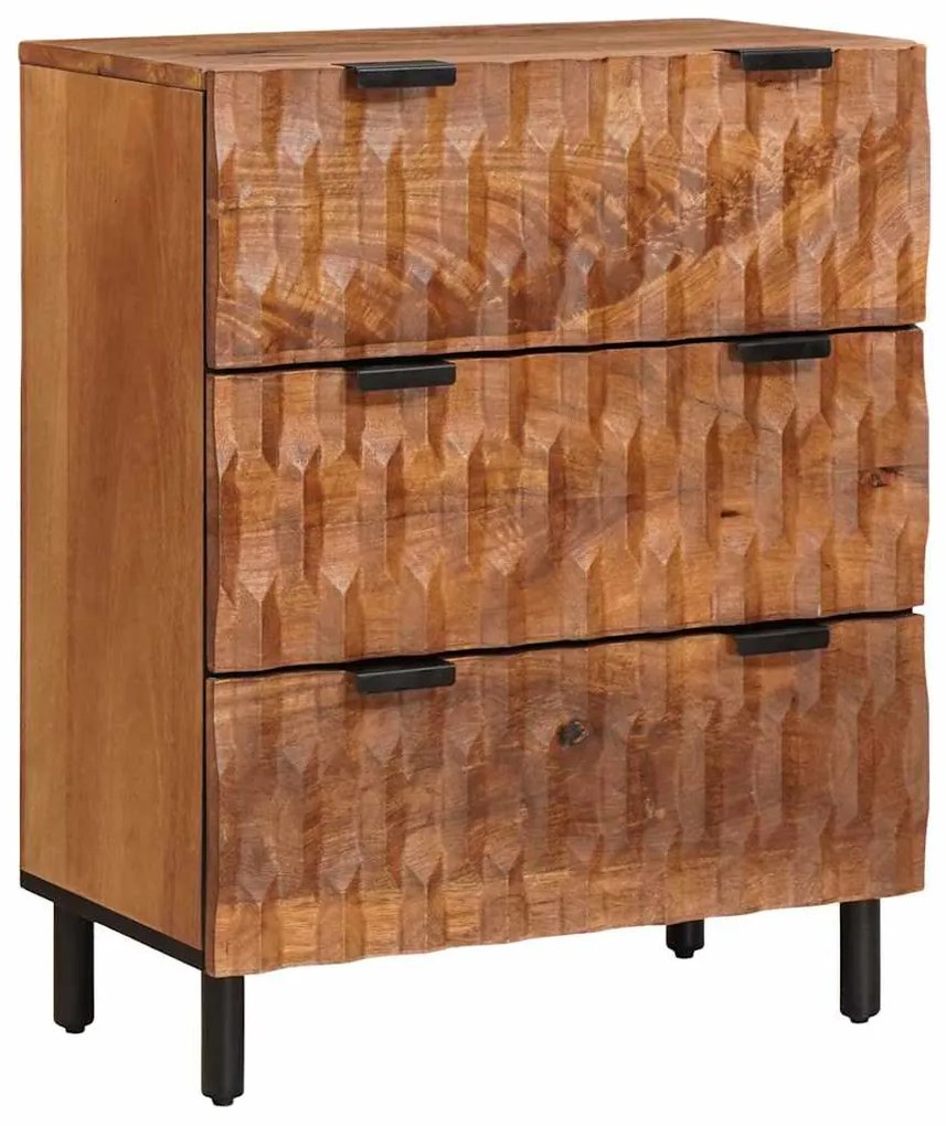 vidaXL Buffet Acabamento em Acácia Marrom 60 x 33 x 75 cm