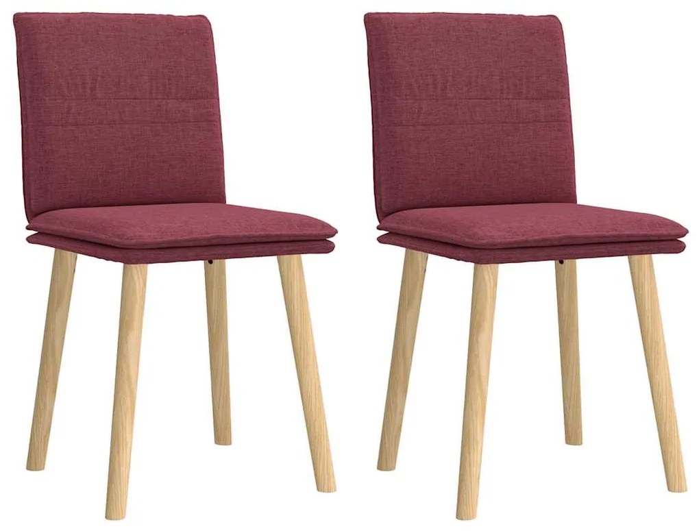 Cadeiras de jantar 2 pcs tecido vermelho tinto