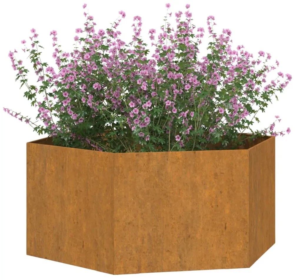 Vaso/floreira 90x90x45 cm aço corten cor enferrujado