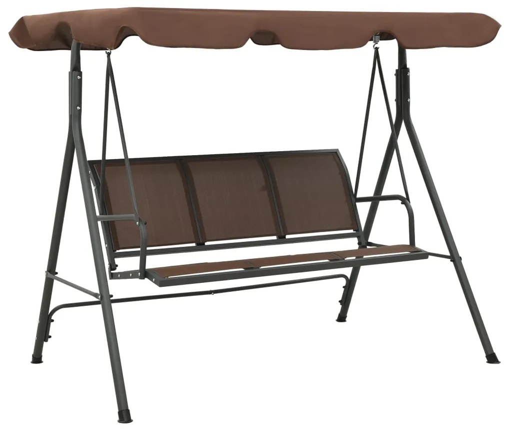 41422 vidaXL Baloiço de jardim com toldo cor café