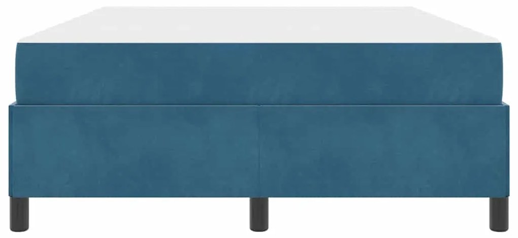 Estrutura da Cama Azul Escuro e Branco 140 x 190 cm Veludo