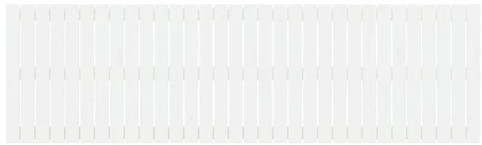 Cabeceira de parede 204x3x60 cm madeira de pinho maciça branco