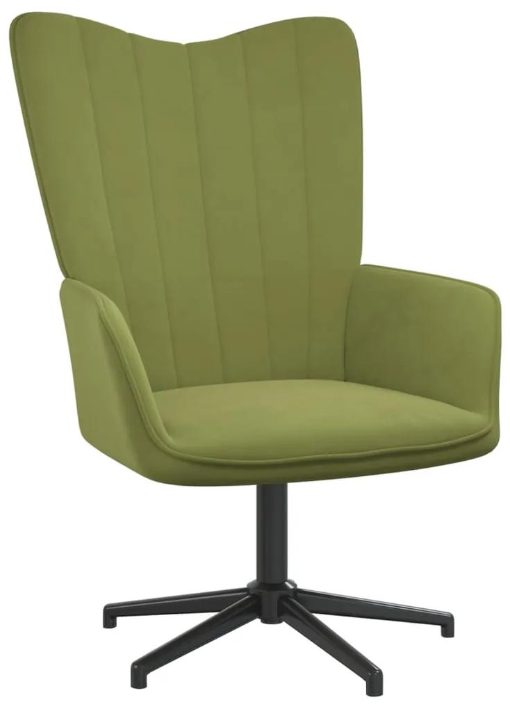 327702 vidaXL Cadeira de descanso veludo verde-claro