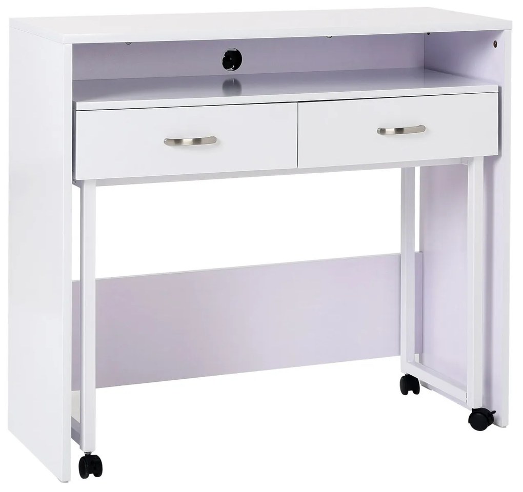 Mesas de Computador HOMCOM Branco Madeira 100x36x88cm