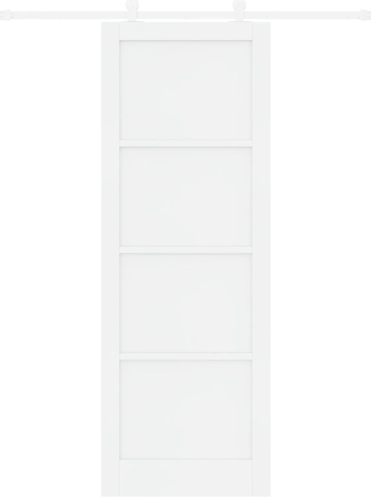 Porta Deslizante vidaXL com Conjunto de Ferragens Branca 83x232 cm Mad