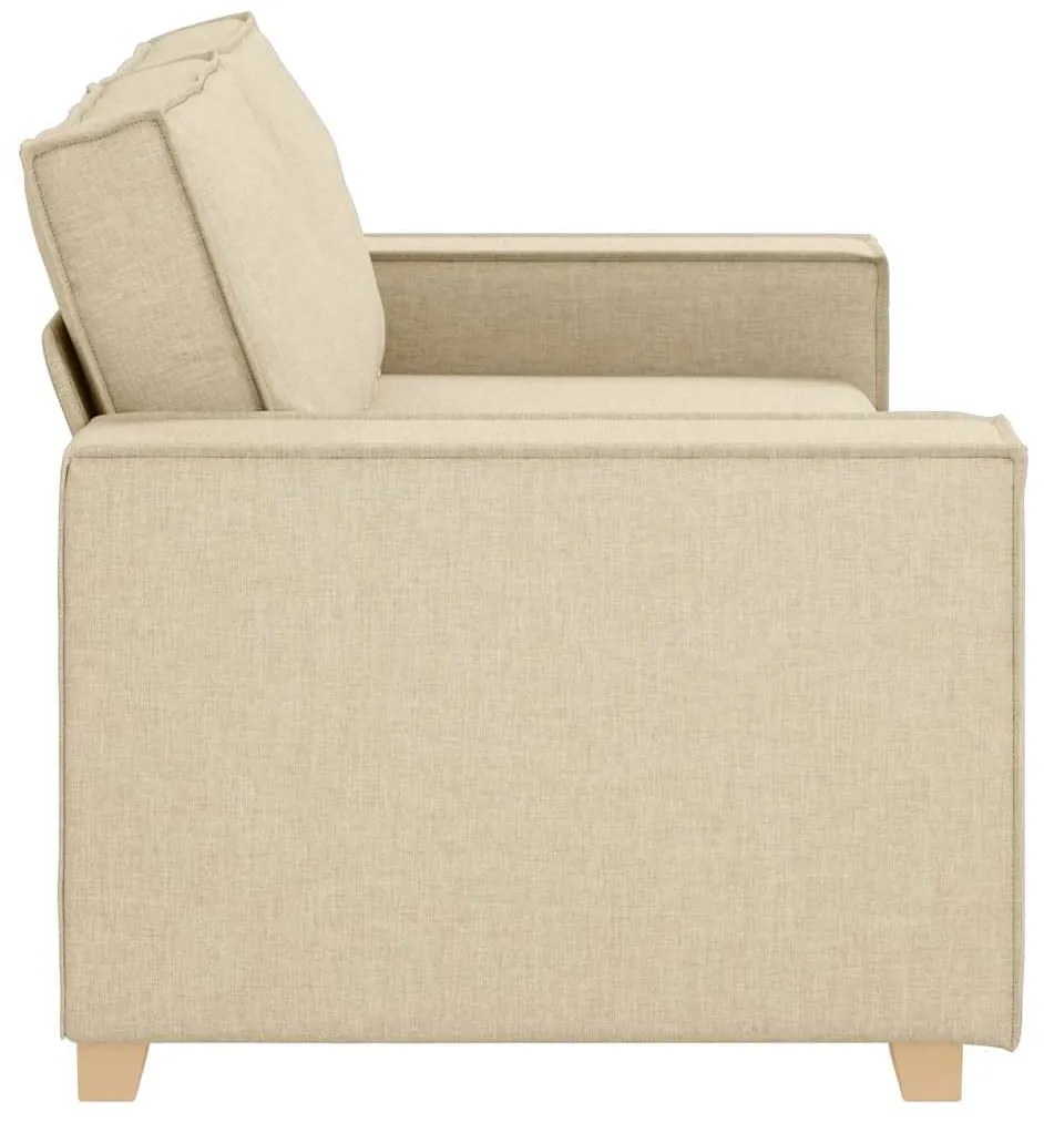 Sofá de 2 lugares em tecido creme 140 cm