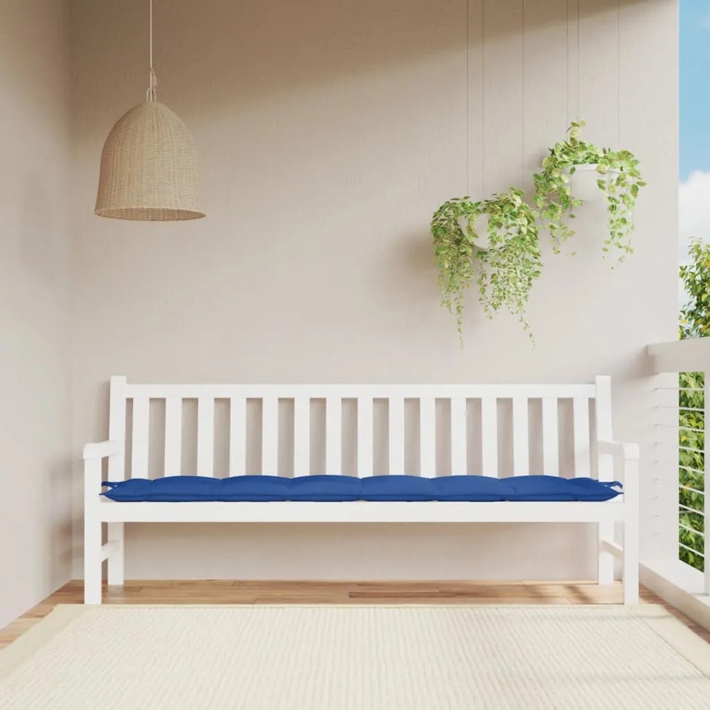 Almofadão p/ banco jardim 200x50x7 cm tecido oxford azul royal